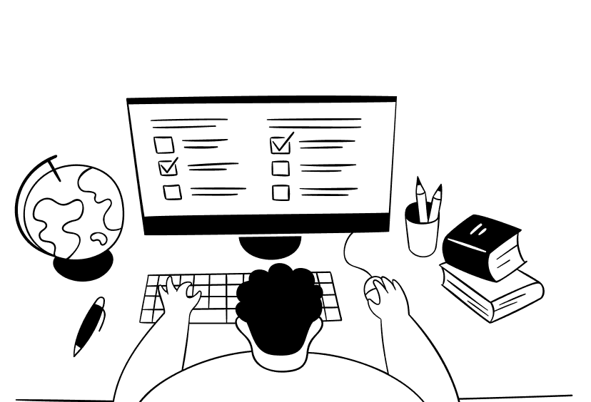 Faq illustration showing a person thinking